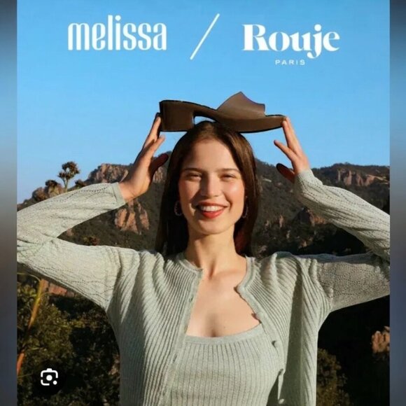 Rare Rouje x Melissa Jelly Glossy Brown Tortoise Mules Slides Sandals 9 Retro - Picture 10 of 15